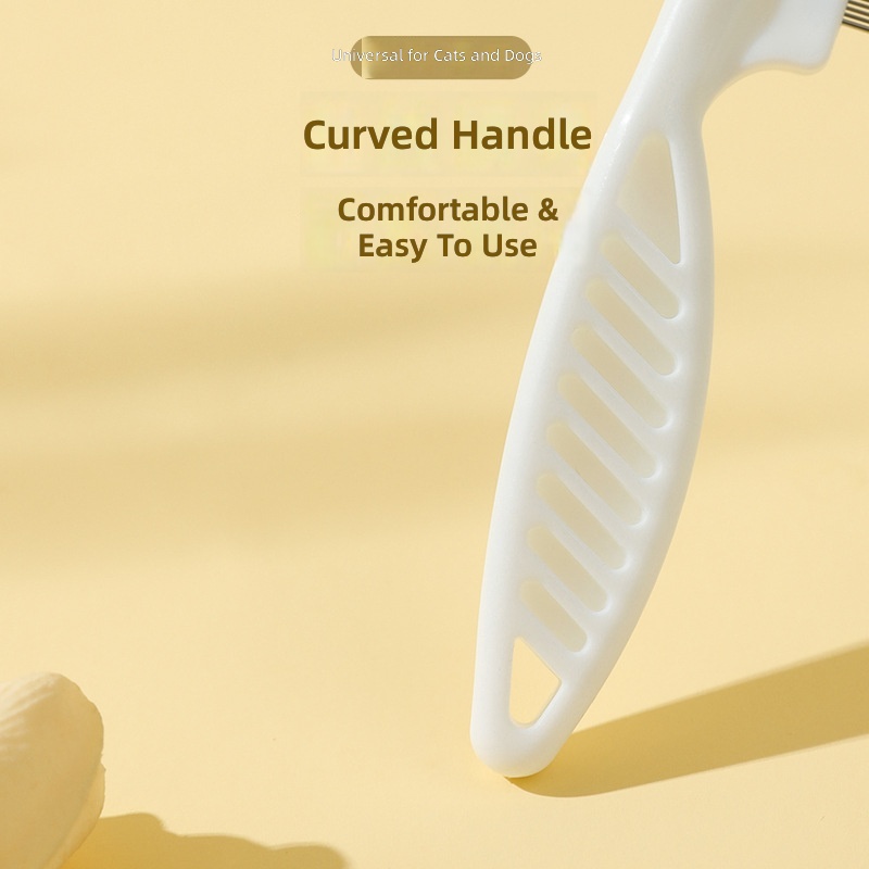 Cat Feather Wand Pet Grooming Comb, Stainless Steel Fine-Toothed Flea Removal Tool - Image 4