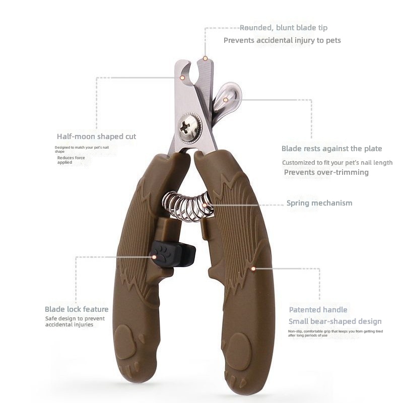 Petlinks Roaming Runner Dog Nail Clippers, Stainless Steel Pet Grooming Tools, Dark Coffee & Light Coffee - Image 2