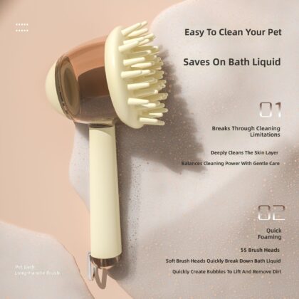 Petlinks Mystery Motion Soft Silicone Bath Brush for Cat Dog Massage with Bath Liquid