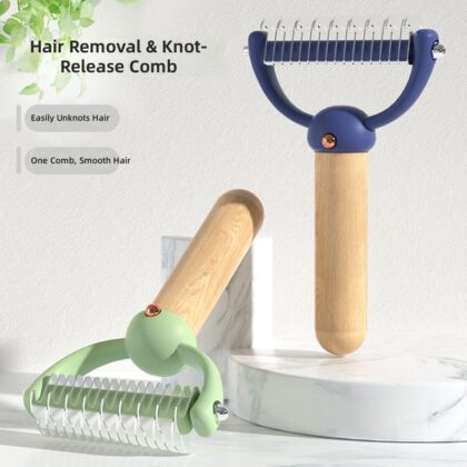 Petlinks Foxy Frenzy Double-sided Dog Comb with Stainless Steel Blade for Large Dogs