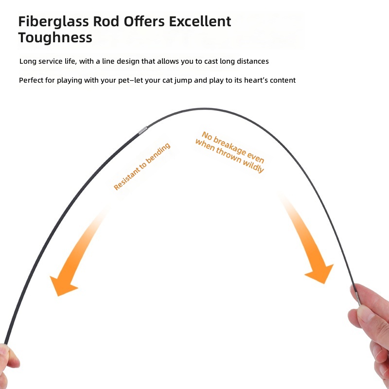 Retractable Cat Tease Rod Cat Tease Rod Long Rod Replaceable Head Self-boring Toy Fishing Rod Cat Toy - Image 4