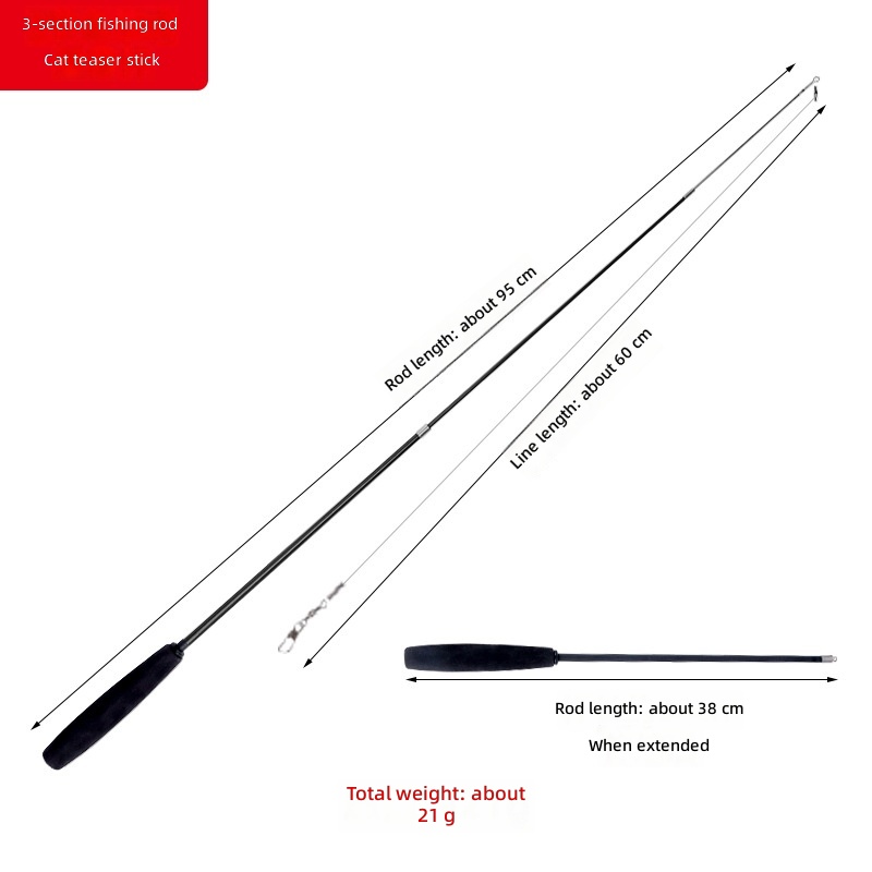 Retractable Cat Tease Rod Cat Tease Rod Long Rod Replaceable Head Self-boring Toy Fishing Rod Cat Toy - Image 7