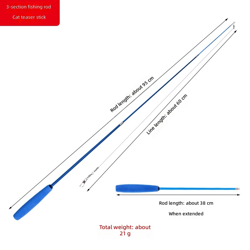 Retractable Cat Tease Rod Cat Tease Rod Long Rod Replaceable Head Self-boring Toy Fishing Rod Cat Toy - Image 8