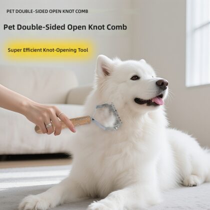 Petlinks Foxy Frenzy Pet Comb Detangling Dog Tool Stainless Steel Wood