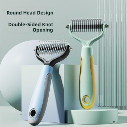 Petlinks Foxy Frenzy Pet Unknotting Comb for Large Dogs - Steel & TPE Hair Detangling Tool