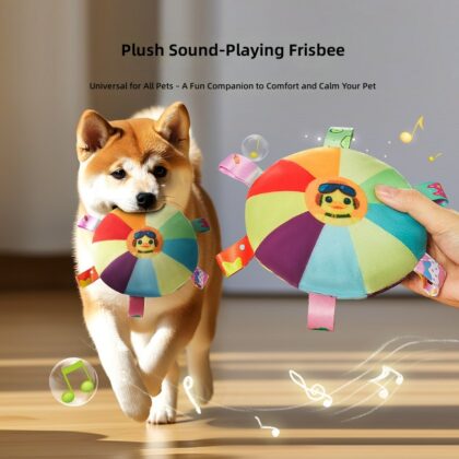 Dog Frisbee Toy Plush Voice Interactive Puppy Frisbee Molar Bite Resistant Pet Side Animal Husbandry Training Special for Dog Training