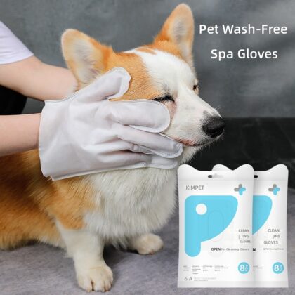Pet wash-free gloves dog bath deodorant disposable cat cleaning cat pet supplies 8 pieces of wet wipes