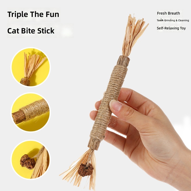 Popular Teething Cat Toy Catnip Ball Wood Polygonum Self-Pleasure Relief Bite-Resistant Kitten Teething Stick Cross-Border Wholesale - Image 2