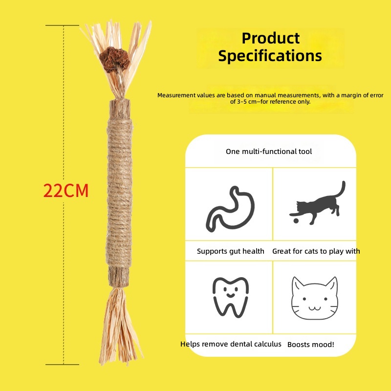 Popular Teething Cat Toy Catnip Ball Wood Polygonum Self-Pleasure Relief Bite-Resistant Kitten Teething Stick Cross-Border Wholesale - Image 4
