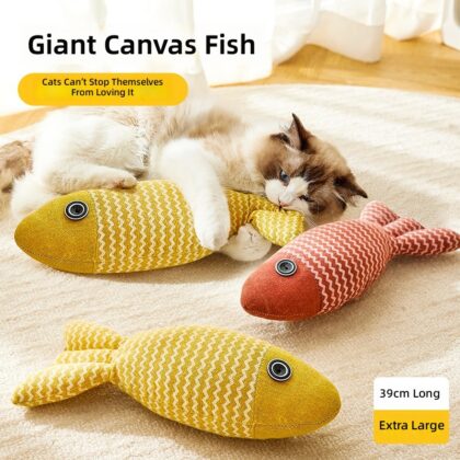 Cat Toy Self-Heiling Catnip Simulation Fish Kitty Molar Teeth Cleaning Cat Fung Stick Pet Cat Supplies