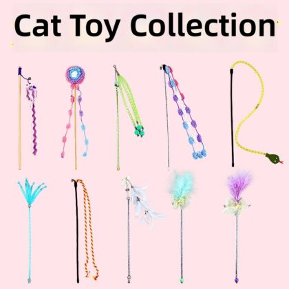 Cat Funny Cat Stick Collection Replaceable Head Interactive Toy Handmade DIY Funny Cat Toy Funny Cat Stick Cat Toy