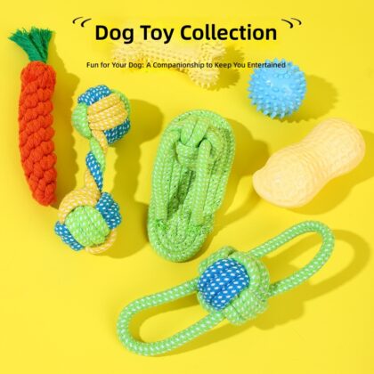 Dog Toy Knot Tug Toy Interactive Pull Bite Rope Molar Large and Medium Small Dog Wool Bite Resistant Rope Knob