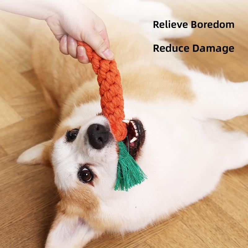 Dog Toy Knot Tug Toy Interactive Pull Bite Rope Molar Large and Medium Small Dog Wool Bite Resistant Rope Knob - Image 3