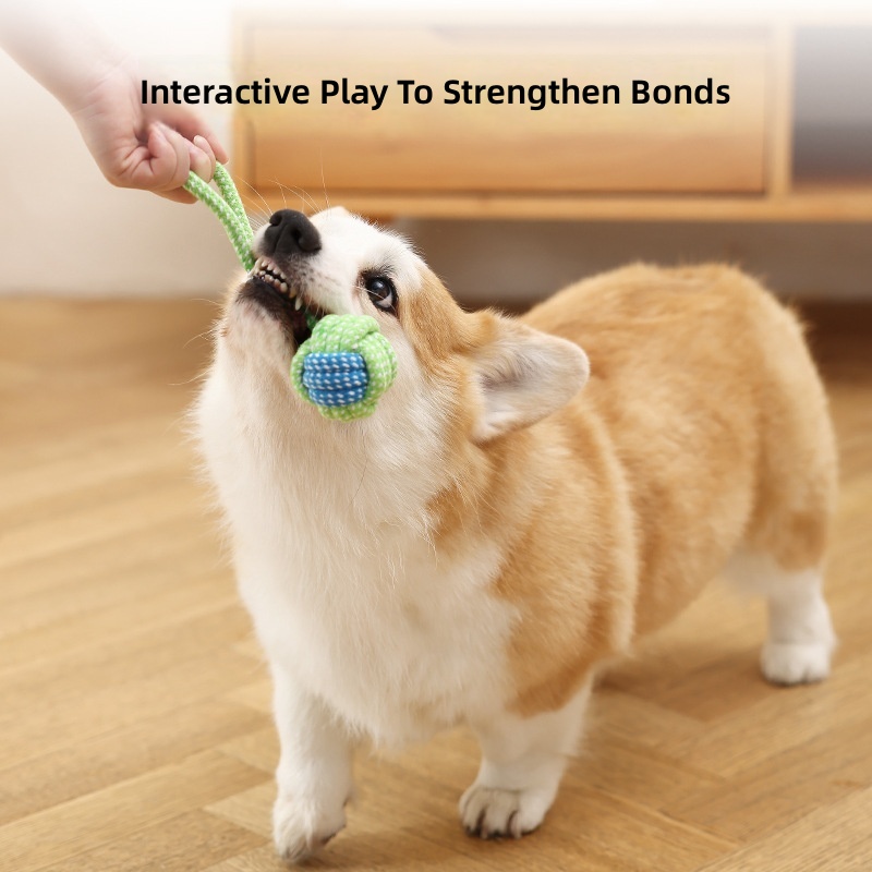 Dog Toy Knot Tug Toy Interactive Pull Bite Rope Molar Large and Medium Small Dog Wool Bite Resistant Rope Knob - Image 4
