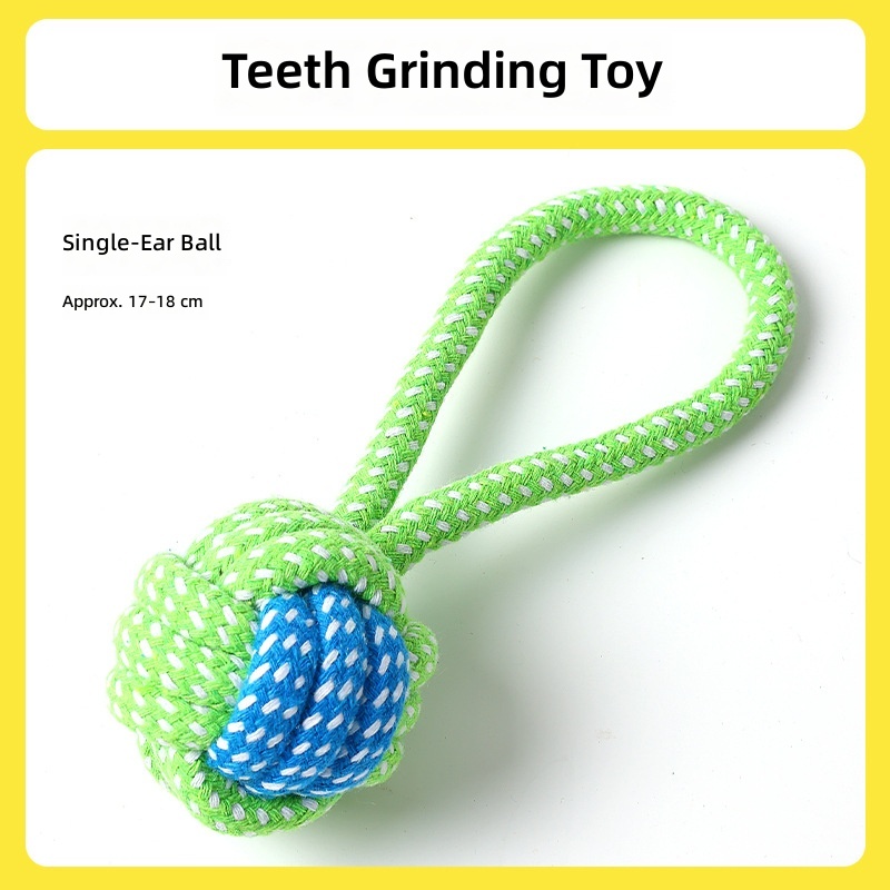Dog Toy Knot Tug Toy Interactive Pull Bite Rope Molar Large and Medium Small Dog Wool Bite Resistant Rope Knob - Image 6