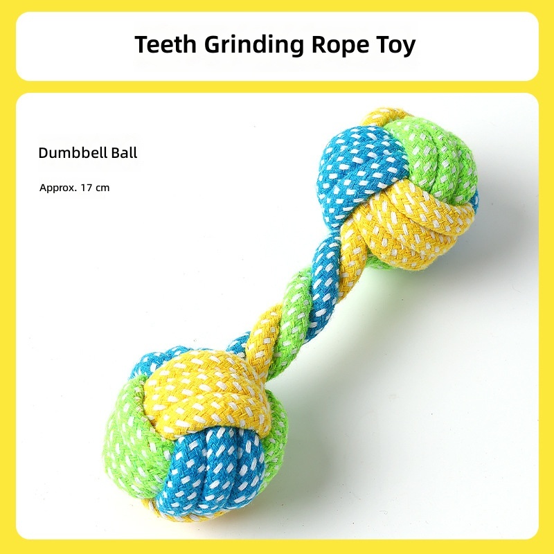 Dog Toy Knot Tug Toy Interactive Pull Bite Rope Molar Large and Medium Small Dog Wool Bite Resistant Rope Knob - Image 7