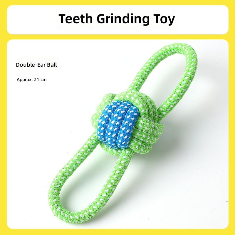 Dog Toy Knot Tug Toy Interactive Pull Bite Rope Molar Large and Medium Small Dog Wool Bite Resistant Rope Knob - Image 10