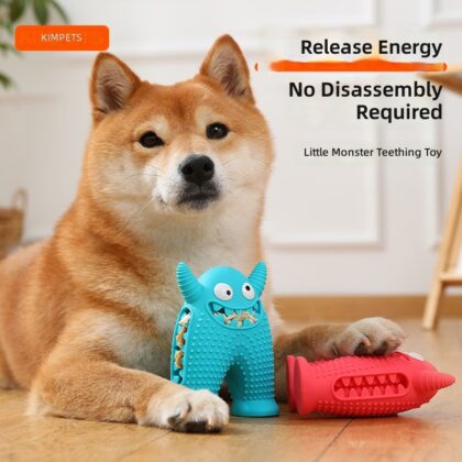 Gigwi Toys Squeaky Dog Teeth Grinder Bouncy Ball Toy for Dogs Easy to Clean