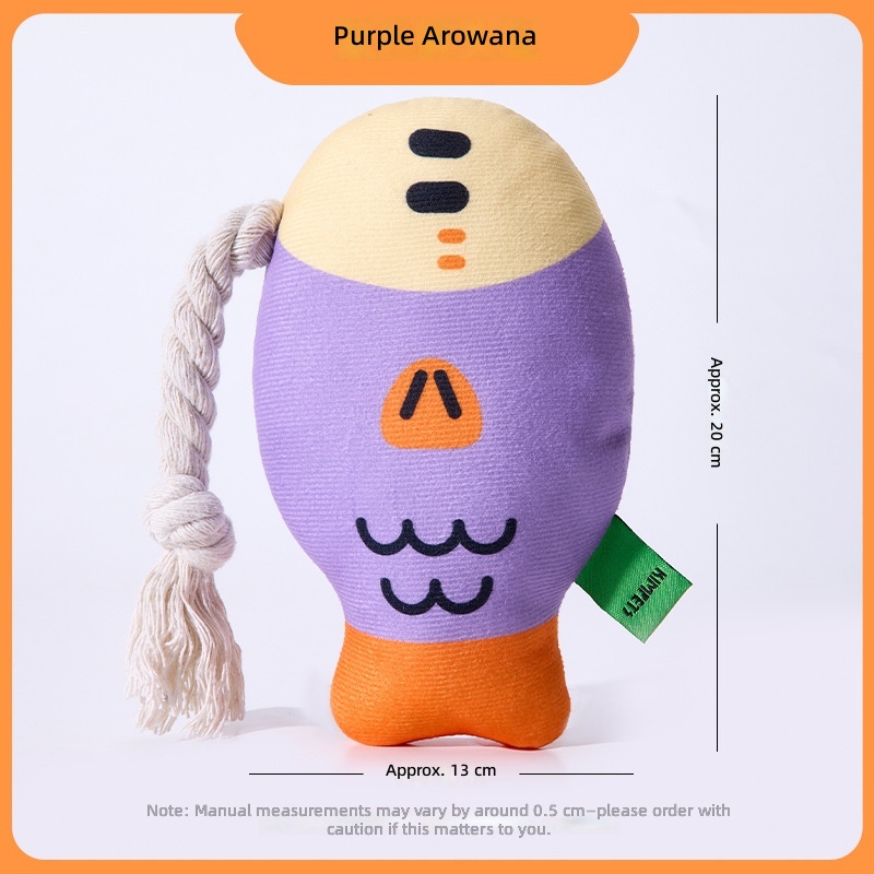 New Sounding Dog Toy Simulates Fat-Headed Fish, Grinds Teeth and Cleans Teeth, Self-Pleasure and Relieves Boredom, Cotton Rope Pet Toy Cross-Border Wholesale - Image 13