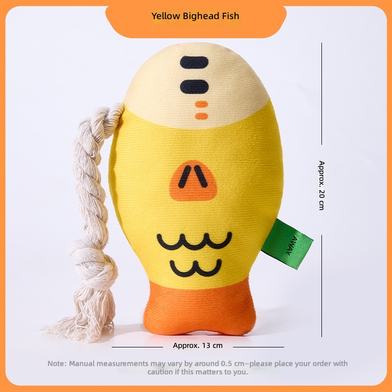 New Sounding Dog Toy Simulates Fat-Headed Fish, Grinds Teeth and Cleans Teeth, Self-Pleasure and Relieves Boredom, Cotton Rope Pet Toy Cross-Border Wholesale - Image 8