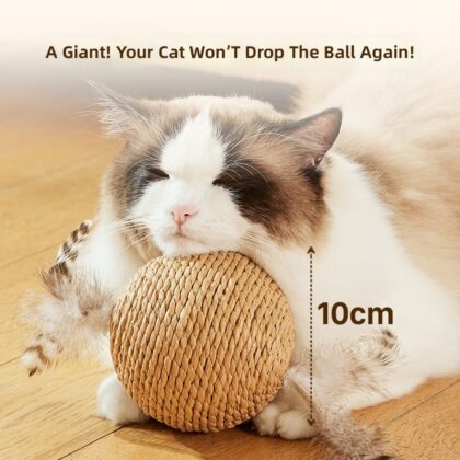 Pet cat sisal ball self-hi to relieve boredom and bite resistant cat supplies interactive kitten ball cat toys wholesale