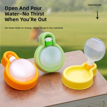Pet out accompanying cup cat and dog portable lanyard foldable water bottle large capacity drinking water bottle dog bowl cross-border wholesale