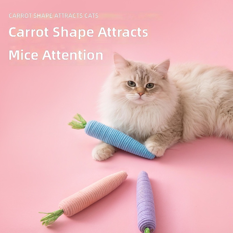 Cat Toys, Cute Carrots, Self-Pleasure and Boredom Relief Cat Toys, Teeth Grinding and Claw Grinding with Bells, Cat Teasing Sticks, Cross-Border Wholesale
