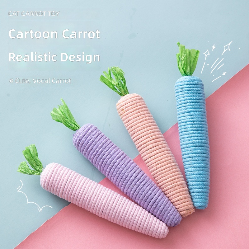 Cat Toys, Cute Carrots, Self-Pleasure and Boredom Relief Cat Toys, Teeth Grinding and Claw Grinding with Bells, Cat Teasing Sticks, Cross-Border Wholesale - Image 3