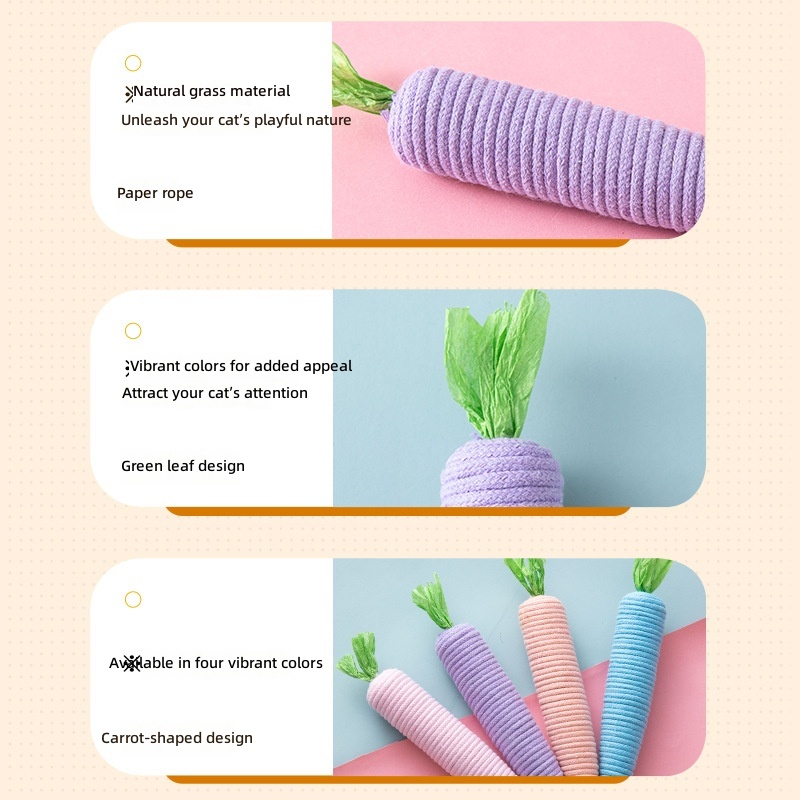 Cat Toys, Cute Carrots, Self-Pleasure and Boredom Relief Cat Toys, Teeth Grinding and Claw Grinding with Bells, Cat Teasing Sticks, Cross-Border Wholesale - Image 4