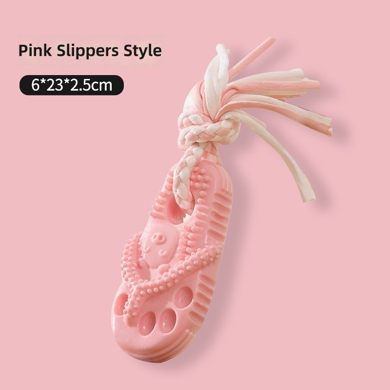 Cross-border dog bite toy slippers shape dog grinding stick tooth cleaning artifact bite-resistant pet toys wholesale - Image 9