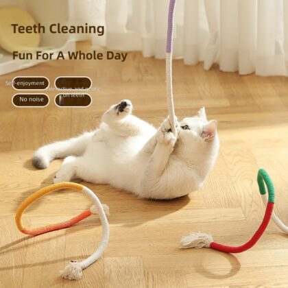 Cat bite rope molar tooth cleaning self-Hi relieving stuffy durable cat bite rope molar artifact Amazon wholesale
