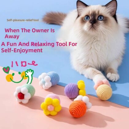 Cat Toy Self-Entertainment Boredom-Relief Gadget Teasing Cat Stick Mint Teething Stick Cotton Rope Ball Kitten Toy Essential Supplies