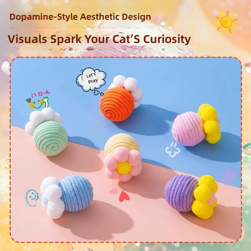 Cat Toy Self-Entertainment Boredom-Relief Gadget Teasing Cat Stick Mint Teething Stick Cotton Rope Ball Kitten Toy Essential Supplies - Image 4