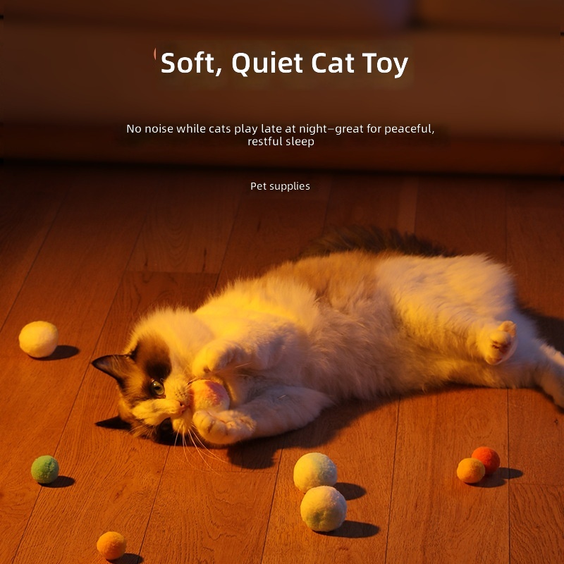 Cat Toy Self-Pleasure Ball to Relieve Boredom, Silent Plush Ball Cat Toy Doll to Accompany Cats and Pet Supplies