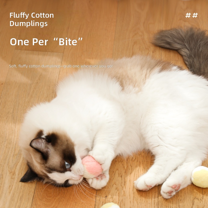 Cat Toy Self-Pleasure Ball to Relieve Boredom, Silent Plush Ball Cat Toy Doll to Accompany Cats and Pet Supplies - Image 2