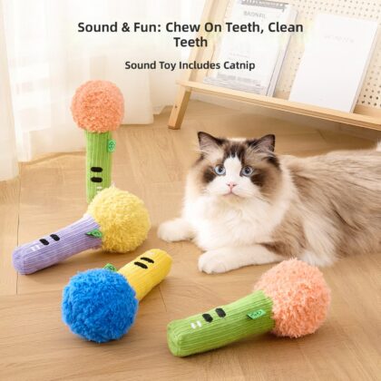 Cat Toy Self-Entertainment Boredom-Relief Gadget with Sound, Paper Teasing Cat Matchstick, Kitten Teething Pet Cat Supplies