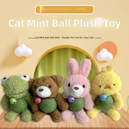 Catnip Ball Cat Toy Cat Molar Creative Little Doll Kitten Self-Hei Bite Plush Bell Toy