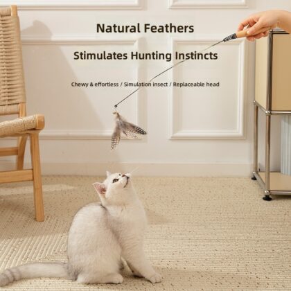 New ultra-long fishing cat pole cat stick long pole cat bell cat self-hi stuffy feather cat toys wholesale