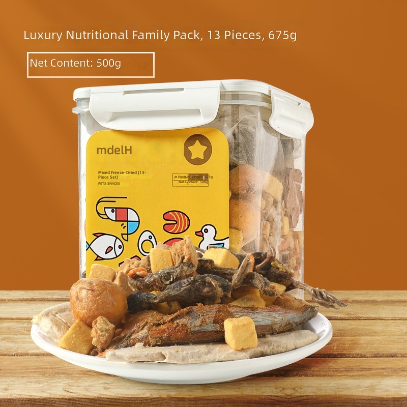 Pet Freeze-dried Snack Bucket Dried Fish and Chicken Granules Freeze-dried Dog Snack Food Mix Food Training Reward Snack Cat Food - Image 7