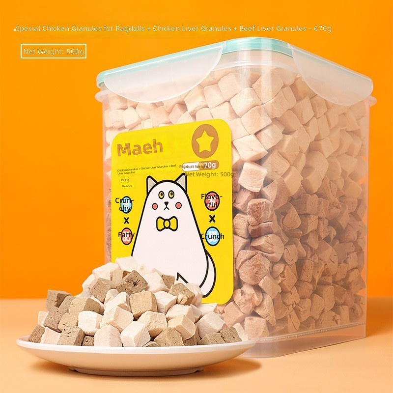 Pet Freeze-dried Snack Bucket Dried Fish and Chicken Granules Freeze-dried Dog Snack Food Mix Food Training Reward Snack Cat Food - Image 9