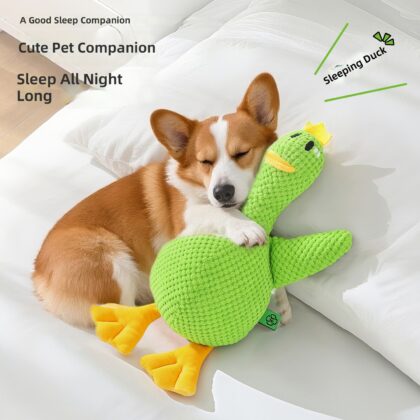 New Plush Dog Toy, Bite-Resistant, Sleeping and Sounding Duck, Boredom Relief Artifact, Golden Retriever Corgi Dog Cross-Border Wholesale