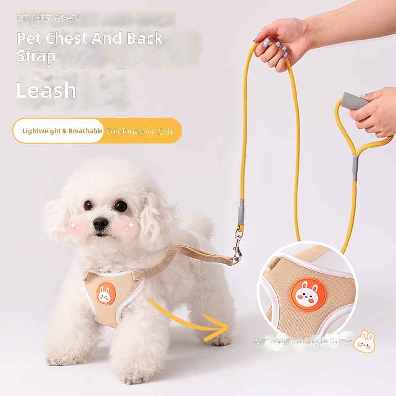 New Pet Harness Suede Cat and Dog Harness Bunny Breathable Dog Leash Dog Leash Wholesale