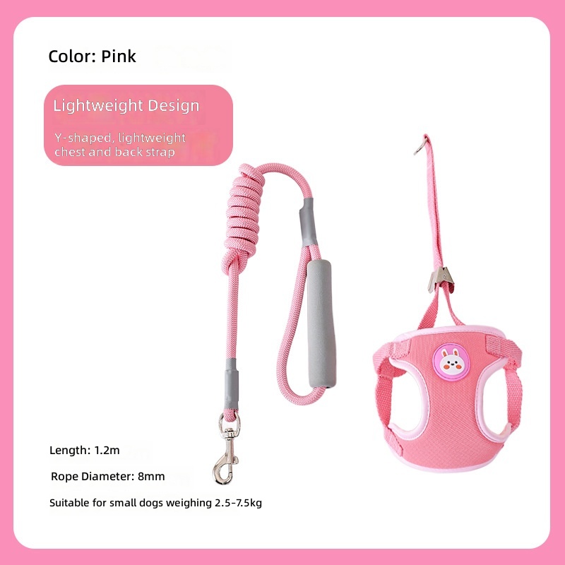 New Pet Harness Suede Cat and Dog Harness Bunny Breathable Dog Leash Dog Leash Wholesale - Image 8