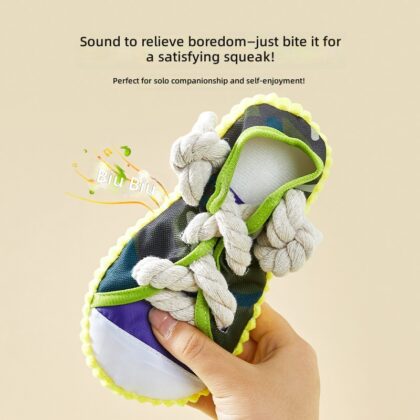 Dog Toy Sound Slippers, Teeth Grinding and Cleaning Rope Knot, Corgi Teddy Puppy Boredom Relief Artifact, Pet Consumes Energy
