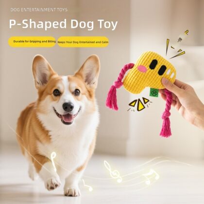 New Letter Dog Toy That Makes Sounds to Relieve Boredom, Teething Rope Knot Dog Toy That Makes Sounds, Pet Toy Cross-Border Wholesale