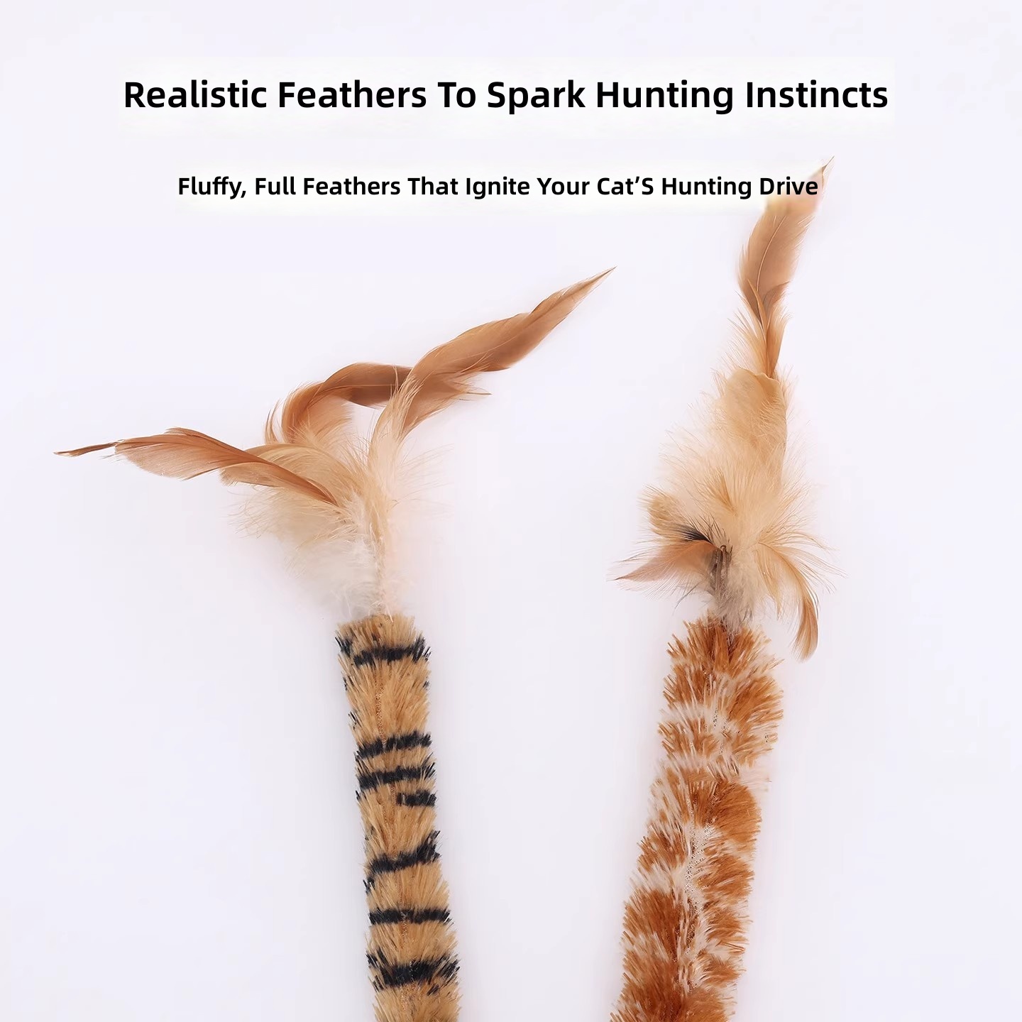 Feather Duster, Cat Teaser Wand, Cat Toy, Natural Hemp Rope, Wooden Stick with Bell, Cat Scratching Toy, Cat Teething Stick - Image 4