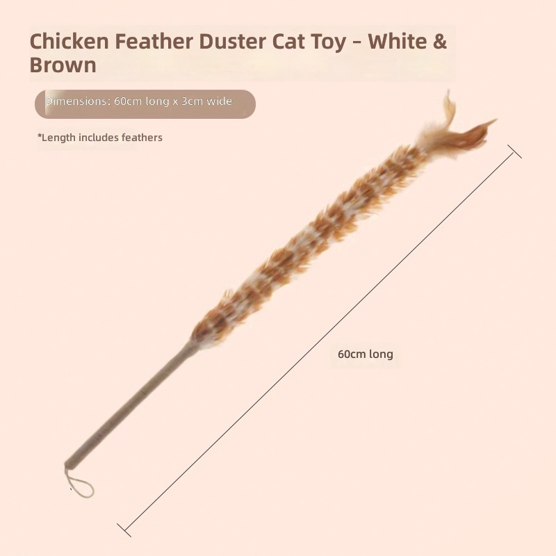 Feather Duster, Cat Teaser Wand, Cat Toy, Natural Hemp Rope, Wooden Stick with Bell, Cat Scratching Toy, Cat Teething Stick - Image 6