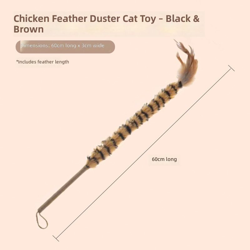 Feather Duster, Cat Teaser Wand, Cat Toy, Natural Hemp Rope, Wooden Stick with Bell, Cat Scratching Toy, Cat Teething Stick - Image 7