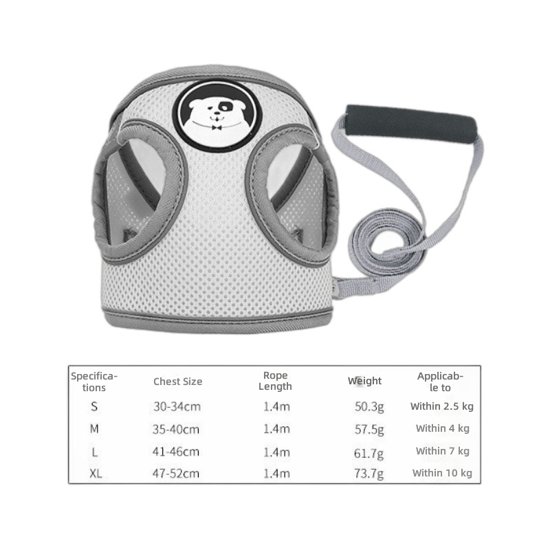Cross-Border Pet Reflective Leash Harness Vest Type Anti-Breakaway Harness Breathable Cat and Dog Leash - Image 5