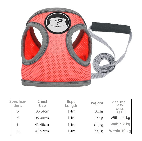 Cross-Border Pet Reflective Leash Harness Vest Type Anti-Breakaway Harness Breathable Cat and Dog Leash - Image 6